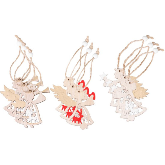 MagicHome Ziemassvētku rotājums, eņģelis, pakarināms, iepakojums. 9 gab., 5,5x7,5 cm