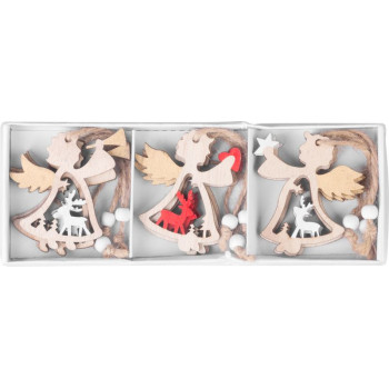 MagicHome Ziemassvētku rotājums, eņģelis, pakarināms, iepakojums. 9 gab., 5,5x7,5 cm