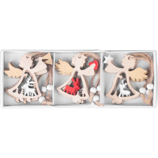 MagicHome Ziemassvētku rotājums, eņģelis, pakarināms, iepakojums. 9 gab., 5,5x7,5 cm