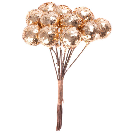 Twig MagicHome Christmas, berries, gold, 9 cm