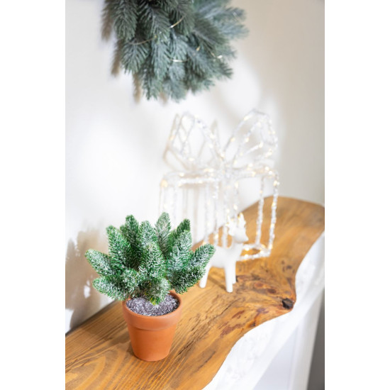 Декоративное  украшение MagicHome, веточки в горшке, снежные, 20 см
