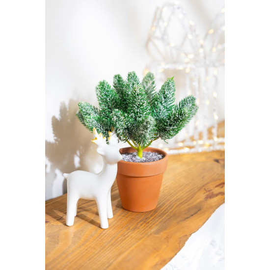 Декоративное  украшение MagicHome, веточки в горшке, снежные, 20 см