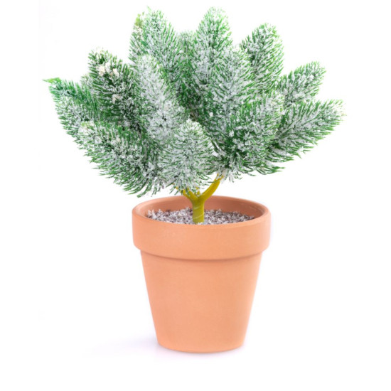 Декоративное  украшение MagicHome, веточки в горшке, снежные, 20 см