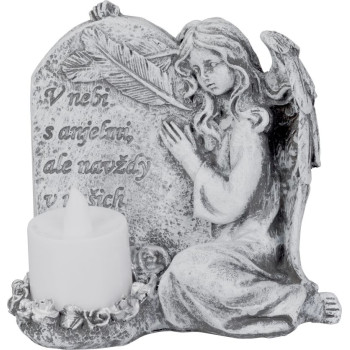 MagicУкрашение для дома, Ангел со свечой, LED, полирезин, кладбищенская, 12x8x12 см