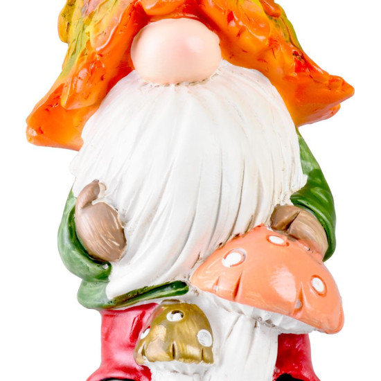 MagicHome Природный декор, Гномик с грибами, полирезин, 10x8x19,3 см