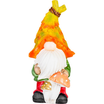 MagicHome Природный декор, Гномик с грибами, полирезин, 10x8x19,3 см