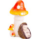 MagicHome Nature dekorācija, Ezītis zem sēnes, gumijota, 13,3x11x19,2 cm