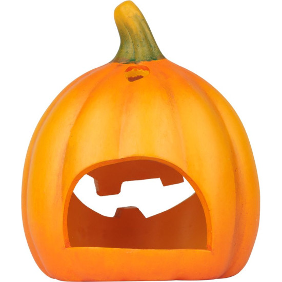 MagicHome Nature dekorācija, Smaidošs ķirbis, terakota, 13x10x15 cm