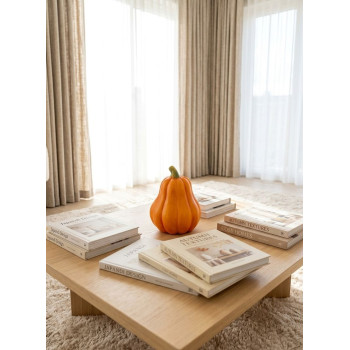 MagicHome Nature украшение, Тыква, оранжевый, терракота, 7,5x7,5x10 см