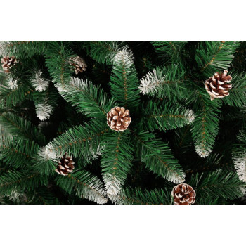 Рождественская ель MagicHome Альберо, пихта, заснеженные кончики, с шишками, 180 см