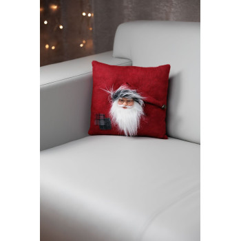 Рождественская подушка MagicHome, Санта, красная, 30x30 см