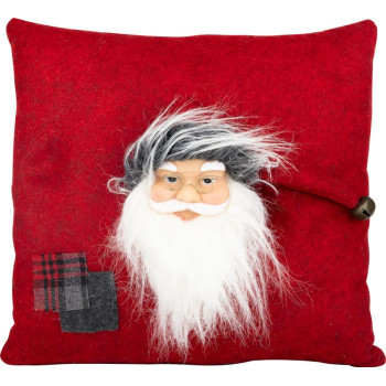 Рождественская подушка MagicHome, Санта, красная, 30x30 см
