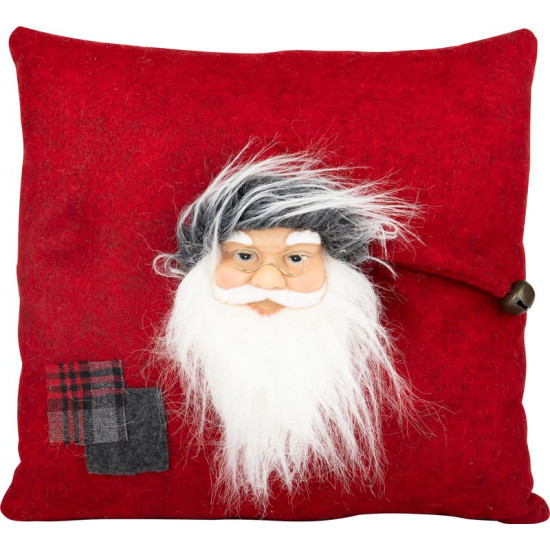 MagicHome Ziemassvētku spilvens, Santa, sarkans, 30x30 cm