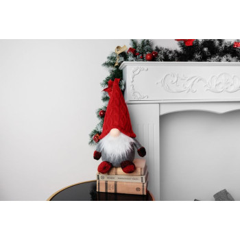 Рождественская фигурка MagicHome, Эльф с короткими ногами, ткань, красно-серая, 23x16x36 см Рождественская фигурка MagicHome, Эльф с короткими ногами, ткань, красно-серая, 23x16x36 см