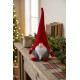 MagicHome Christmas, Short-legged Elf, fabric, red-grey, 15x9x33 cm