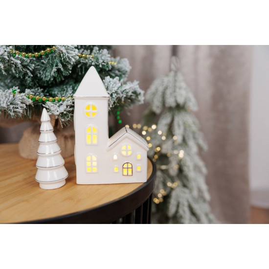 MagicHome Decoration, Дерево, белое, фарфор, 4,5x4,5x11,2 см