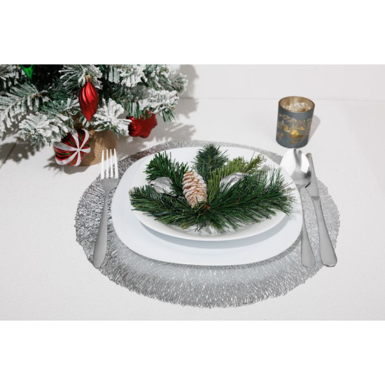 Коврик MagicHome под тарелку, 38 см, серебристый Коврик MagicHome под тарелку, 38 см, серебристый