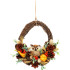 MagicHome Nature wreath, autumn, orange, with an owl, 35x34x10 cm