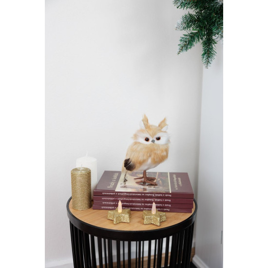 Сова MagicHome Christmas, коричневая, 7x9x15,5 см