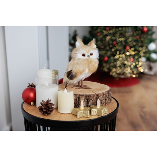 Сова MagicHome Christmas, коричневая, 7x9x15,5 см