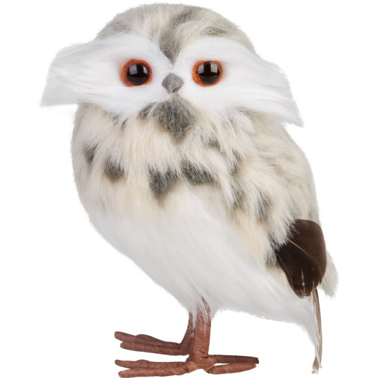 Рождественская сова MagicHome, кремовая в горошек, 7x9x15,5 см