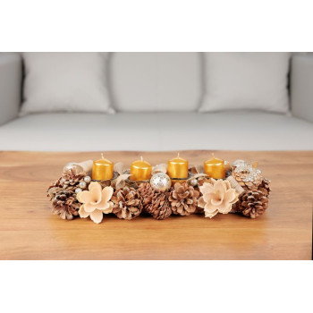 Икебана MagicHome Christmas, натуральная, Адвент, кремовая, 44x15x9 см Икебана MagicHome Christmas, натуральная, Адвент, кремовая, 44x15x9 см