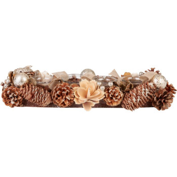 Икебана MagicHome Christmas, натуральная, Адвент, кремовая, 44x15x9 см