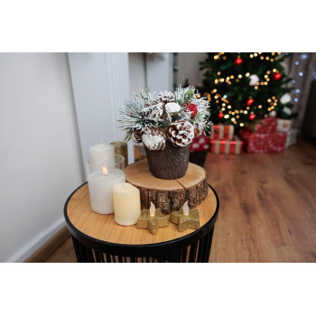 Икебана MagicHome Christmas, с белоснежной щетиной, имитация девицы 18 см Икебана MagicHome Christmas, с белоснежной щетиной, имитация девицы 18 см