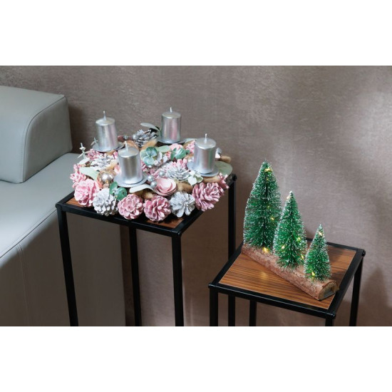 MagicHome Christmas wreath, natural, pink, Advent, 30x8 cm