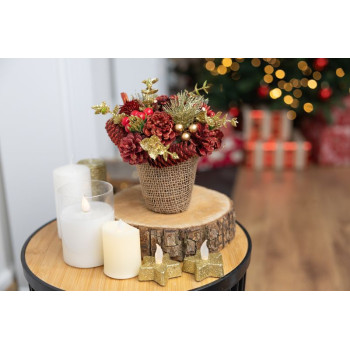 Икебана MagicHome Christmas, натуральная, красная, 17x17 см Икебана MagicHome Christmas, натуральная, красная, 17x17 см