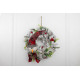 MagicHome Christmas wreath, natural, white, with snowman, 31x8 cm
