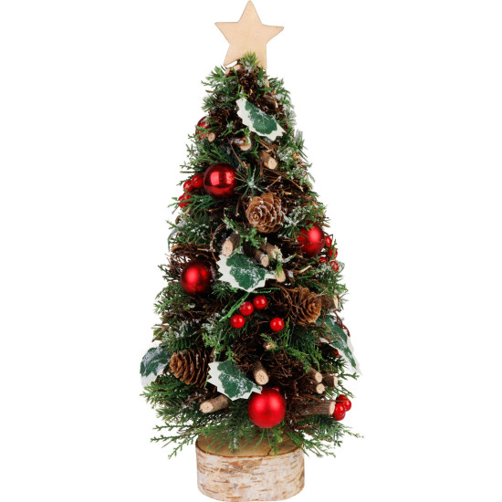 Рождественская елка MagicHome, на подставке, со звездой, 18x40 см Рождественская елка MagicHome, на подставке, со звездой, 18x40 см