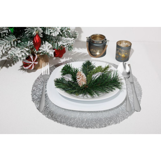 Подсвечник MagicHome Christmas, серый, с пейзажем, со шнуром, 10x10 см