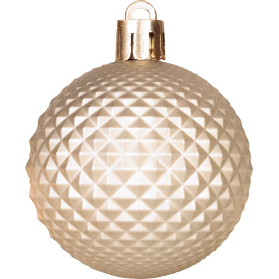 MagicHome Egles rotājumi, 8gab, balta-bronza, eglītei, 5 cm, Pārdod kaste 36 tūbiņas