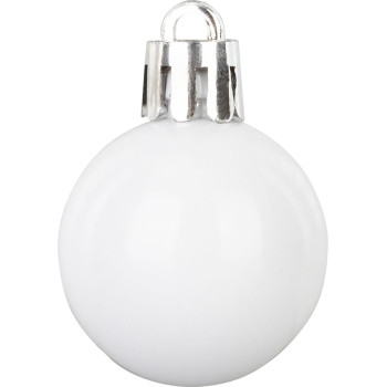 Новогодние шары MagicHome, 24 шт., набор, белые, на елку, 3 см Новогодние шары MagicHome, 24 шт., набор, белые, на елку, 3 см