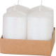 Рождественская свеча MagicHome, 4,8x8 см, цилиндрическая, упаковка 4 шт., белая, с блестками, Адвент