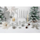 MagicHome Christmas candle, 4.8x8 cm, cylindrical, pack. 4 pcs., silver, with glitter, Advent