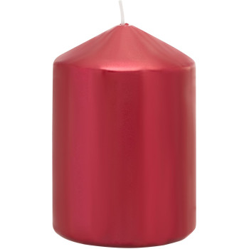 Рождественская свеча MagicHome, 7x10 см, цилиндрическая, красная, металлический эффект