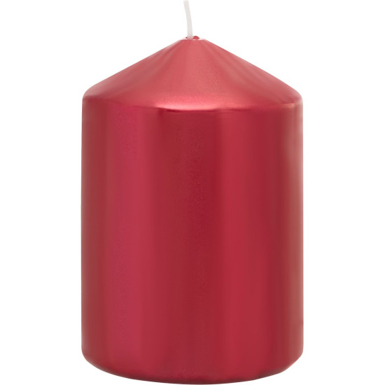 Рождественская свеча MagicHome, 7x10 см, цилиндрическая, красная, металлический эффект