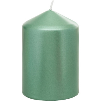 Рождественская свеча MagicHome, 7x10 см, цилиндрическая, зеленая, металлический эффект
