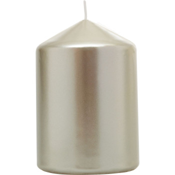 Рождественская свеча MagicHome, 7x10 см, цилиндрическая, шампанское, металлический эффект