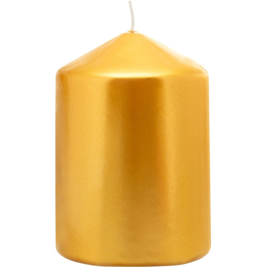 Рождественская свеча MagicHome, 7x10 см, цилиндрическая, золотая, металлический эффект