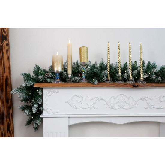 MagicHome Christmas candle, 25 cm, pack. 4 pcs., golden, spiral, twisted