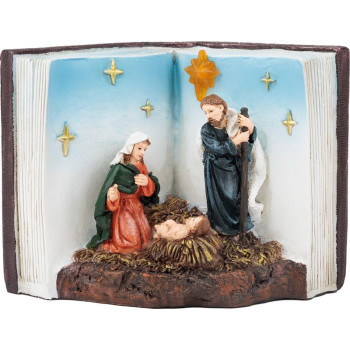 MagicHome Ziemassvētku rotājums, Kristus dzimšanas grāmata, LED, interjers, 13,5x8x9,5 cm