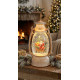 Lantern MagicHome Christmas Retro, LED, ar Ziemassvētku vecīti kamanās, ar spīdumiem, balts, 3xAA, plastmasa, 13x11x24/35 cm Lantern MagicHome Christmas Retro, LED, ar Ziemassvētku vecīti kamanās, ar spīdumiem, balts, 3xAA, plastmasa, 13x11x24/35 cm