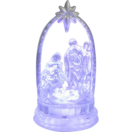 Dekorācija MagicHome Ziemassvētki, Kristus dzimšanas aina, mainīgas krāsas, LED, akrils, Pārdod kaste 12 gab.