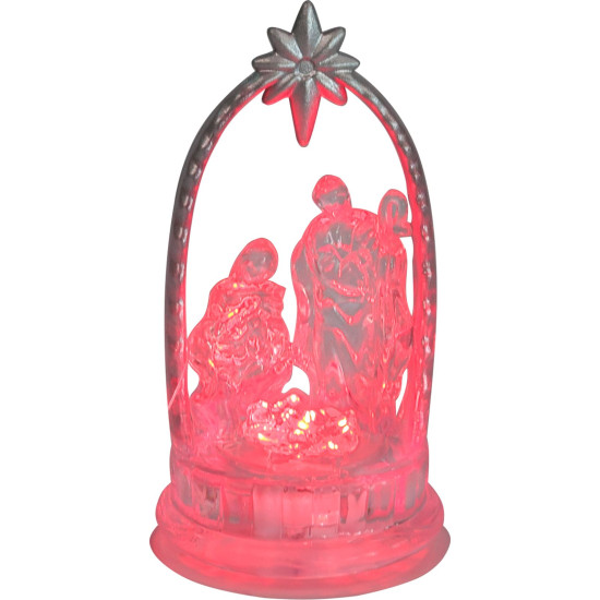 Dekorācija MagicHome Ziemassvētki, Kristus dzimšanas aina, mainīgas krāsas, LED, akrils, Pārdod kaste 12 gab.