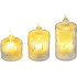 Рождественская свеча MagicHome, набор из 3 штук, светодиодная, теплый белый свет, простое освещение, 3,7x5/6,5/8 см