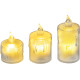 Рождественская свеча MagicHome, набор из 3 штук, светодиодная, теплый белый свет, простое освещение, 3,7x5/6,5/8 см