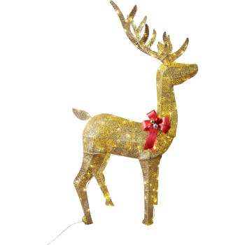 MagicHome Christmas decoration, Deer, reindeer, 150 LED warm white, IP44, exterior, 70x28x150 cm